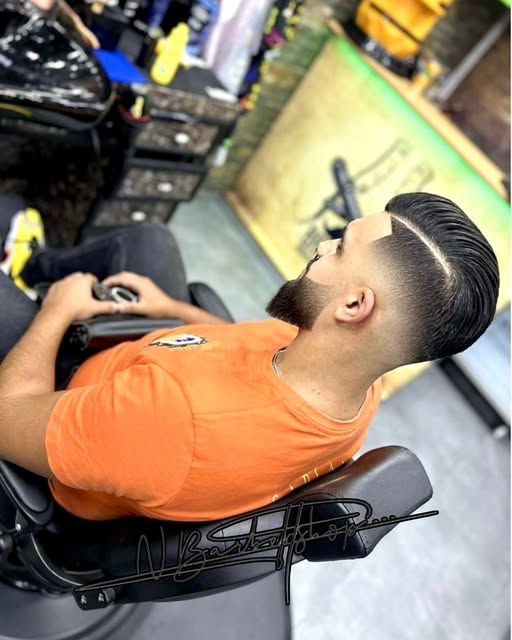 Dégradé & trait — coupe réalisée au salon